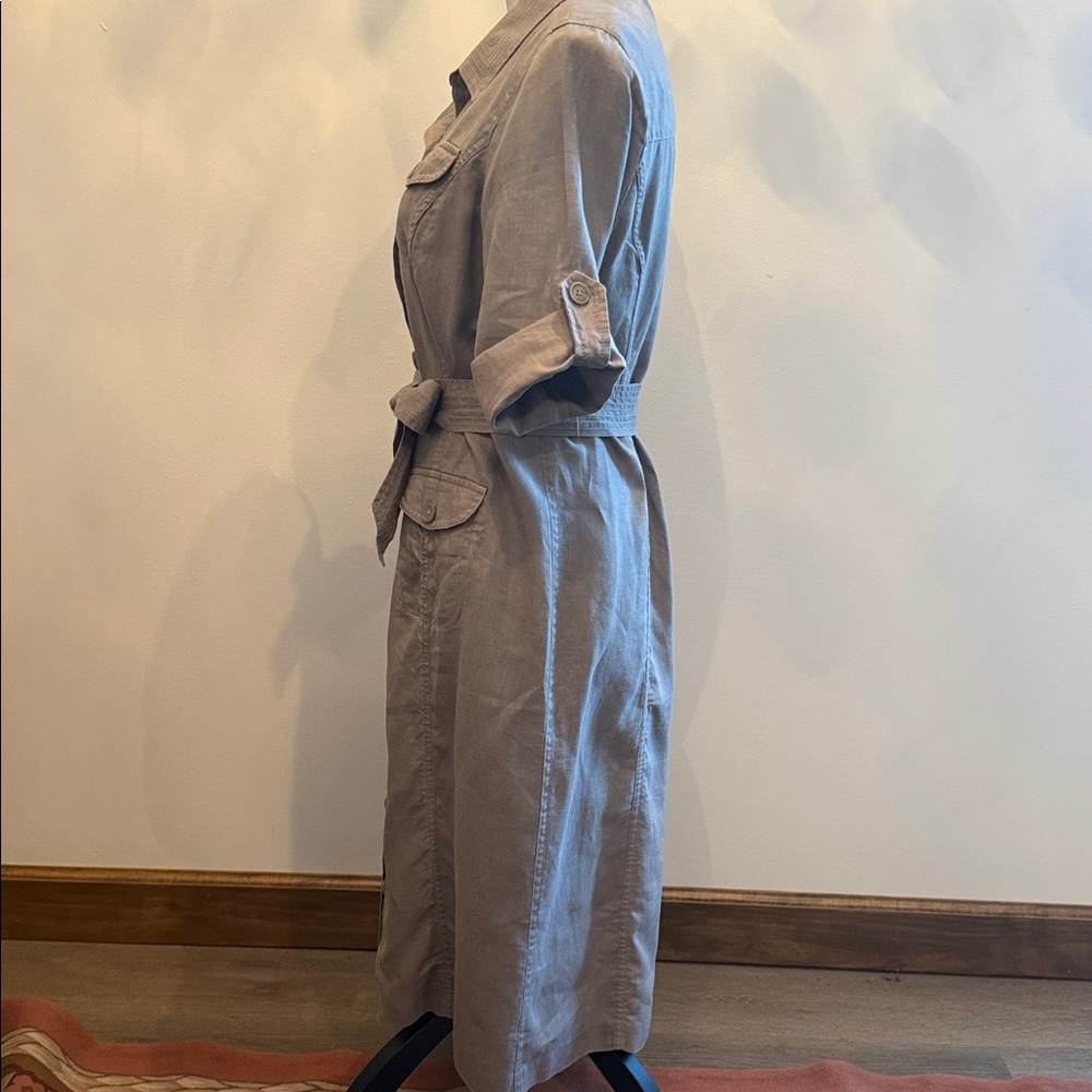 Boden Taupe Belted Shirt Dress - Picture 2 of 5